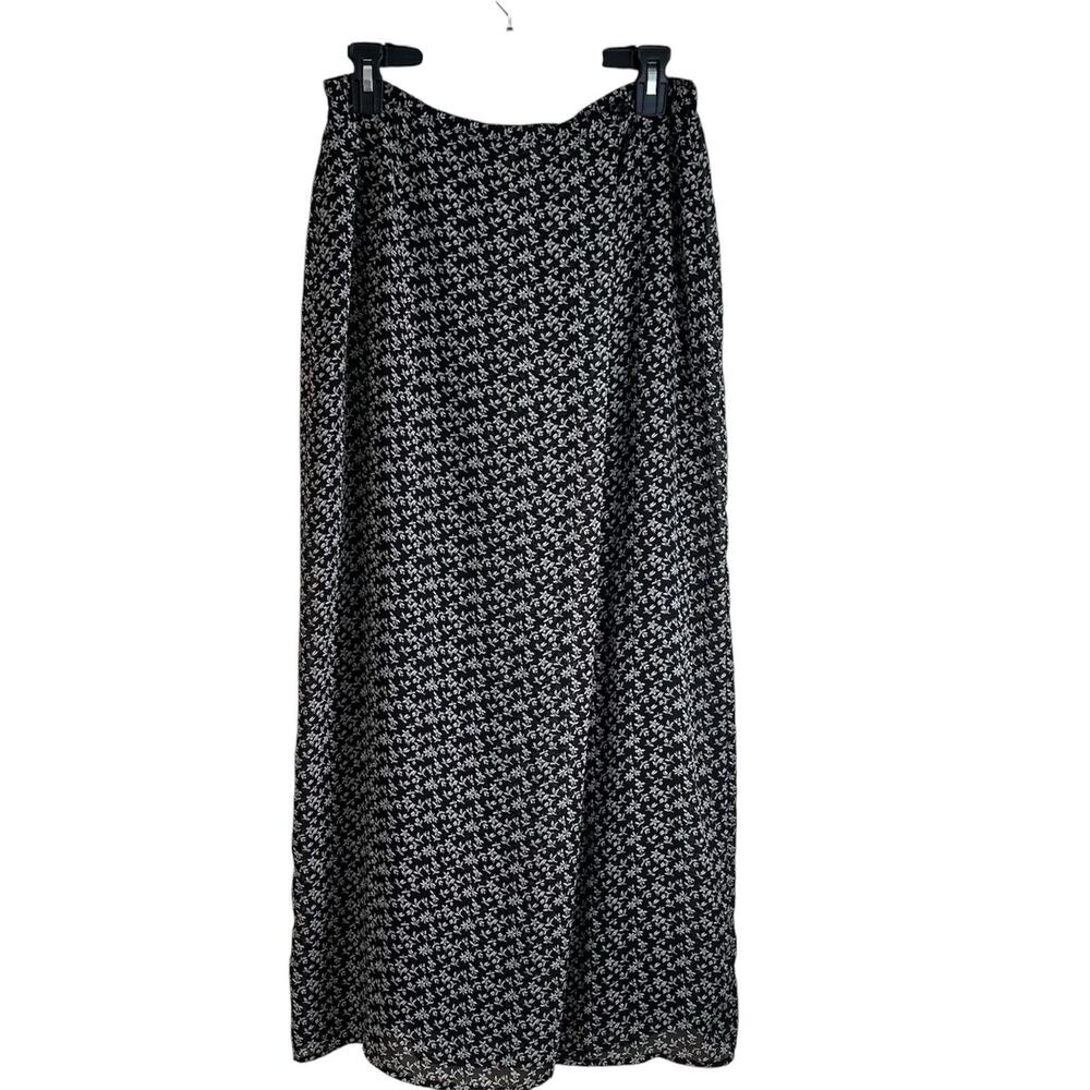 Vintage express floral Black/white Fairy maxi skirt juniors size 13